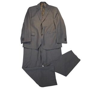 Renoir Suit Mens 42R 36x30 Gray Super 140s Wool 2‎ Button Classic